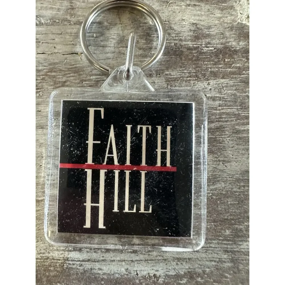 Vintage Keychain Faith Hill Key Ring Acrylic Fob Country Music Artist USA
